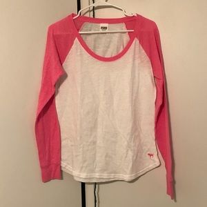 pink / victoria’s secret baseball tee